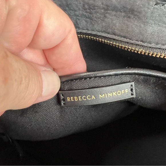 REBECCA MINKOFF Mini Avery Black SuedeTote EUC - Picture 10 of 15